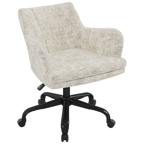 Brassex Francie High-Back Polyester Executive Chair - Beige