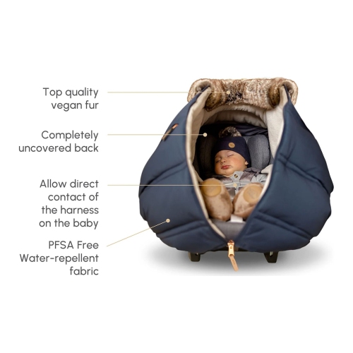Petit Coulou Winter Cover for Infant Car Seats - Coffee