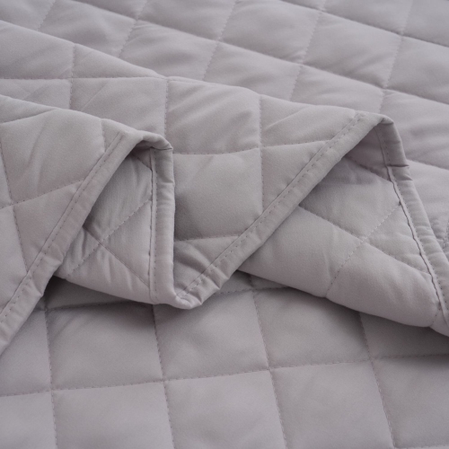 Ocean Fine Bedding Quilted Coverlet King; 300 TC, Soft, Breathable and Eco-Conscious, Silver