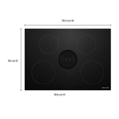 Surface de cuisson à induction à 4 éléments de 31 po de KitchenAid - Noir