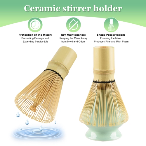 Ensemble à thé Matcha de 5 pièces, ensemble Matcha, fouet matcha, deux cuillères Matcha, tamis matcha, Support en céramique pour fouet Meilleur