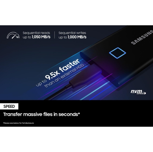 Open Box - Samsung Samsung T7 Touch Portable SSD Black 2TB