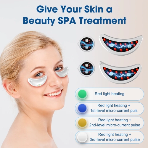 Ems Pulse Microcurrent Eye Massager Red Light Therapy Face Lifting Device Fatigue Relief Lighten Dark Circles Eye Bag Removal