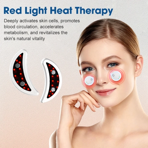 Ems Pulse Microcurrent Eye Massager Red Light Therapy Face Lifting Device Fatigue Relief Lighten Dark Circles Eye Bag Removal
