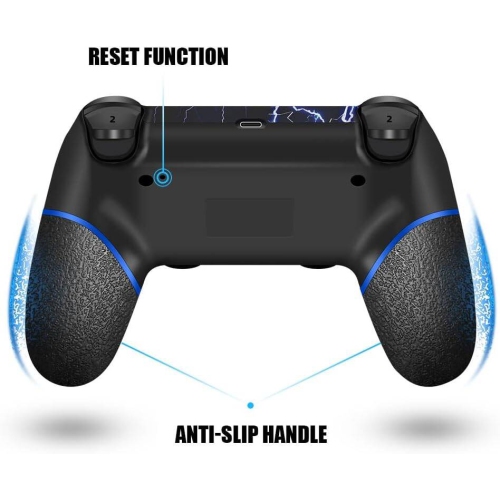 Manette sans fil pour PS4, manette de jeu V2 pour PS4 avec prise antidérapante des deux côtés et prise audio 3,5&nbsp;mm, Lightning