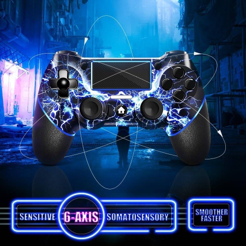 Manette sans fil pour PS4, manette de jeu V2 pour PS4 avec prise antidérapante des deux côtés et prise audio 3,5&nbsp;mm, Lightning