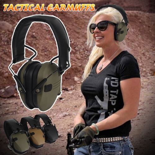 Electronic hearing protection earmuffs with sound amplification and suppression function Audio input jack 3.5mm Adjustable headband External AAA