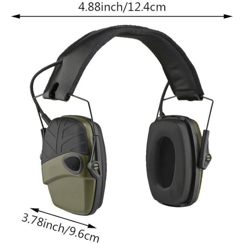 Noise Reduction Safety Earmuffs,Hearing Protection Earmuffs Earmuffs with Headband for Shooting Outdoor Construction Manufacturing green