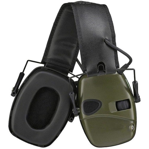 Noise Reduction Safety Earmuffs,Hearing Protection Earmuffs Earmuffs with Headband for Shooting Outdoor Construction Manufacturing green