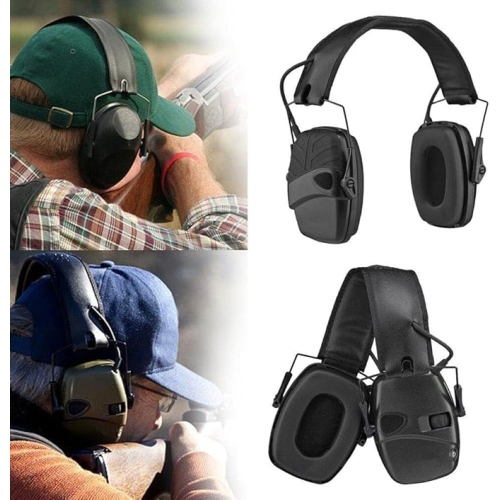 Noise Reduction Safety Earmuffs,Hearing Protection Earmuffs Earmuffs with Headband for Shooting Outdoor Construction Manufacturing black