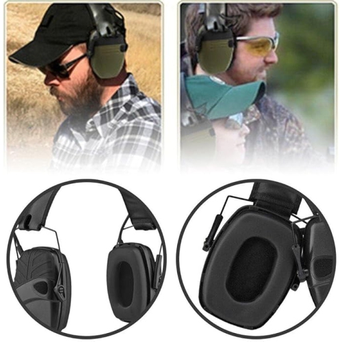 Noise Reduction Safety Earmuffs,Hearing Protection Earmuffs Earmuffs with Headband for Shooting Outdoor Construction Manufacturing black