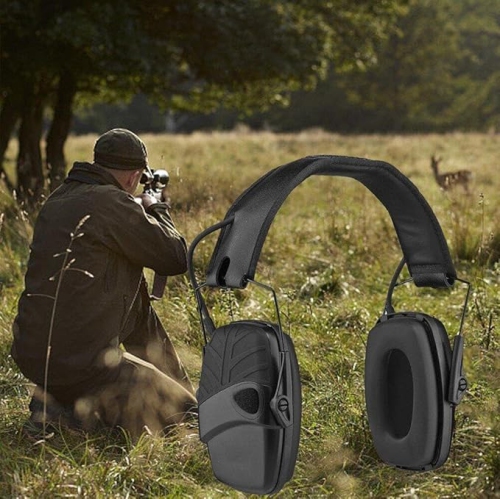 Noise Reduction Safety Earmuffs,Hearing Protection Earmuffs Earmuffs with Headband for Shooting Outdoor Construction Manufacturing black