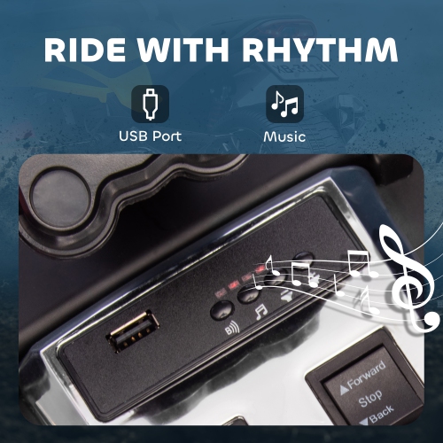 Qaba Kids Ride On ATV, 12V 3-Wheeler Battery Powered Electric Vehicle with MP3 Player, Music, Horn, 2 Speeds, LED Lights, Gift for Boys & Girls,