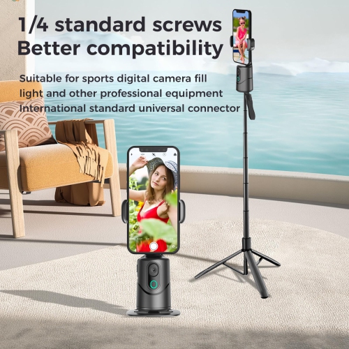 Support de téléphone de bureau, support de caméra de téléphone pivotant à 360° avec télécommande pour vlogues, TikTok Live, enregistrement vidéo