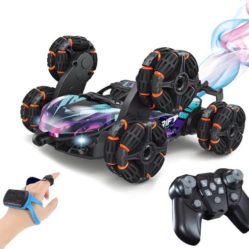 8 Wheel Remote Control Stunt Car Toy, Off-Road Toy Car with Handle Remote Control and Gesture Remote Control, Boys Birthday and Christmas Gift