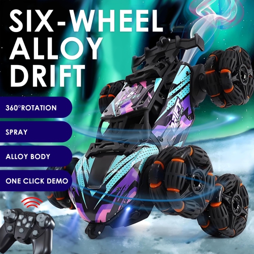 8 Wheel Remote Control Stunt Car Toy, Off-Road Toy Car with Handle Remote Control and Gesture Remote Control, Boys Birthday and Christmas Gift