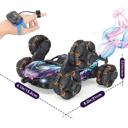 8 Wheel Remote Control Stunt Car Toy, Off-Road Toy Car with Handle Remote Control and Gesture Remote Control, Boys Birthday and Christmas Gift