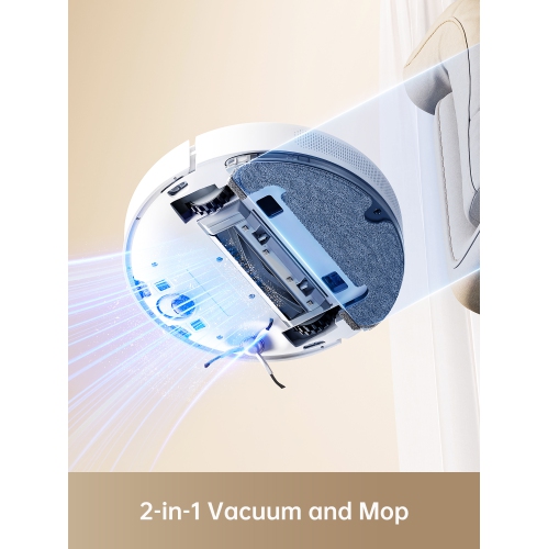 Dreame C20 Plus Robot Vacuum and Mop with Self Emptying Base for 90 Days of Cleaning, 6000 Pa Suction and LiDAR Navigation, Smart Mapping and