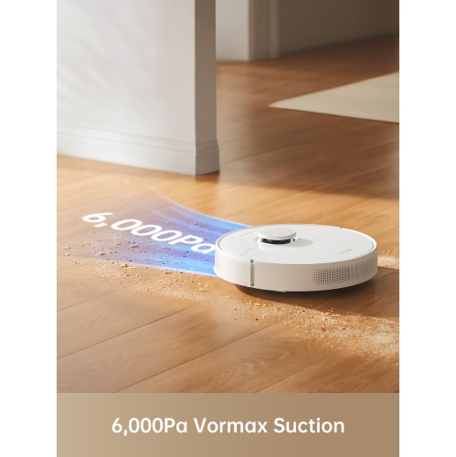 Dreame C20 Plus Robot Vacuum and Mop with Self Emptying Base for 90 Days of Cleaning, 6000 Pa Suction and LiDAR Navigation, Smart Mapping and