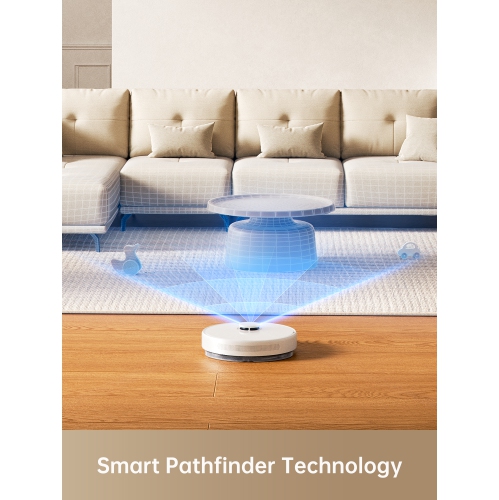 Dreame C20 Plus Robot Vacuum and Mop with Self Emptying Base for 90 Days of Cleaning, 6000 Pa Suction and LiDAR Navigation, Smart Mapping and