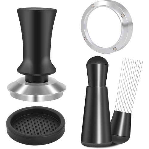 Ensemble d'accessoires pour espresso de 51&nbsp;mm, pilon calibré à ressort, outil WDT et entonnoir de dosage pour machines à espresso