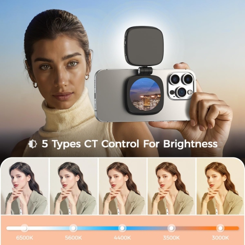 Magnetic Selfie Light Compatible with MagSafe iPhone,Phone Light with Mirror for iPhone,Folding LED Phone Fill Ring Lighting for Selfie Record Video