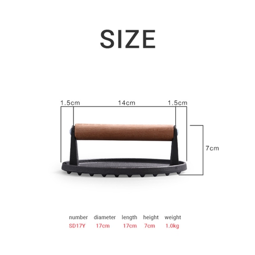 Presse à hamburger, presse à hamburger en fonte robuste avec poignée en bois résistante à la chaleur Hamburger Patty Maker Presse à viande ronde pour