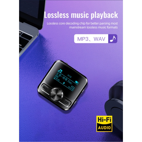 Lecteur MP3/MP4 Bluetooth – Écran couleur de 1,2&nbsp;po, enregistreur vocal, longue autonomie, lecteur de musique, radio FM, Prise en charge audio
