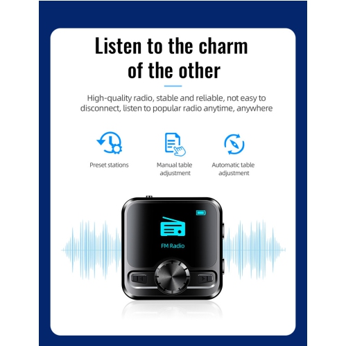 Lecteur MP3/MP4 Bluetooth – Écran couleur de 1,2&nbsp;po, enregistreur vocal, longue autonomie, lecteur de musique, radio FM, Prise en charge audio