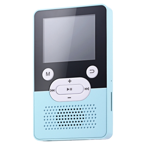 Blue bluetooth MP3/MP4 player, 1.8-inch screen, 250 mAh battery, long-lasting battery life, lightweight and portable - supports multiple formats and