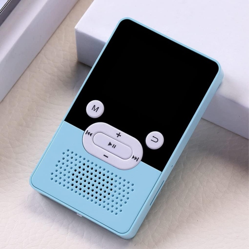 Blue bluetooth MP3/MP4 player, 1.8-inch screen, 250 mAh battery, long-lasting battery life, lightweight and portable - supports multiple formats and