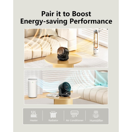 4000&nbsp;mAh – Ventilateur de bureau à turbine silencieuse rechargeable, 1-100 réglages de vitesse, écran LED, recharge USB, écran numérique pour