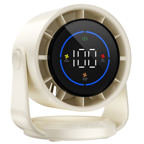 4000mAh Rechargeable Silent Turbine Desk Fan, 1-100 Speed Adjustment, LED Display, USB Charging, Digital Display for Home Office Wall Mount - Compact