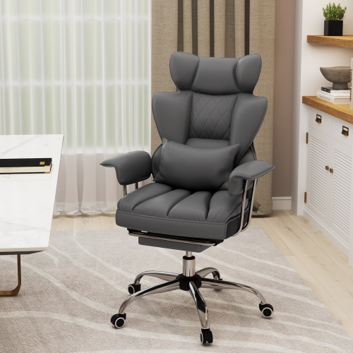 Big and Tall Office Desk Chair with Footrest, Ergonomic Executive Seating