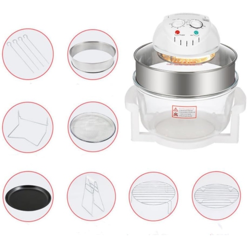 Air Fryer, Electric Fryer, High Speed Air Convection Technology, Visible, Interior, Knob Control, Large Capacity, Multi-Purpose, 3D Hot Air, 360° Air