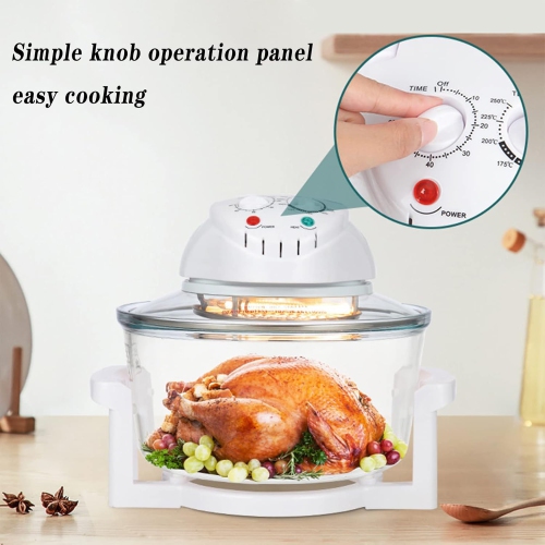 Air Fryer, Electric Fryer, High Speed Air Convection Technology, Visible, Interior, Knob Control, Large Capacity, Multi-Purpose, 3D Hot Air, 360° Air