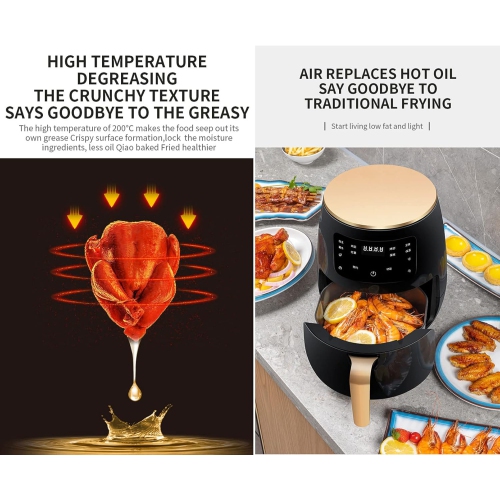 Multifunctional Digital Air Fryer Air Fryer 4.5 Qt,Nonstick Stainless Steel,Touch Screen Air Fryer with 8 Cooking Functions, 1400W 360° Loop Air