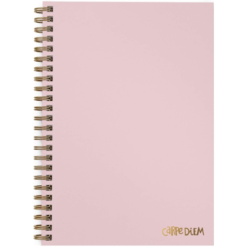 Bloc-notes Pukka, Carpe Diem à un sujet, Reliure spiralée B5, 80 feuilles, papier ligné collège avec bords perforés , 7 x 10&nbsp;po , Rose ballerine