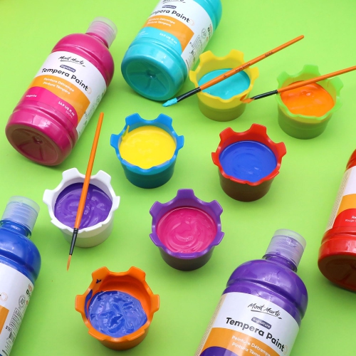 Mont Marte Tempera Paint Set 12pc x 500ml, 12 Bottles of Tempera Style Kids Paint, Washable Tempera Pain