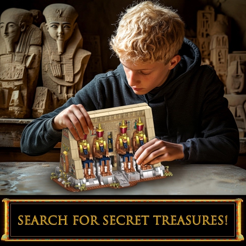 SpblastB Temple Building Set for Adults, Egyptian Architecture Building Blocks with Hidden Mechanisms, Famous Landmark C