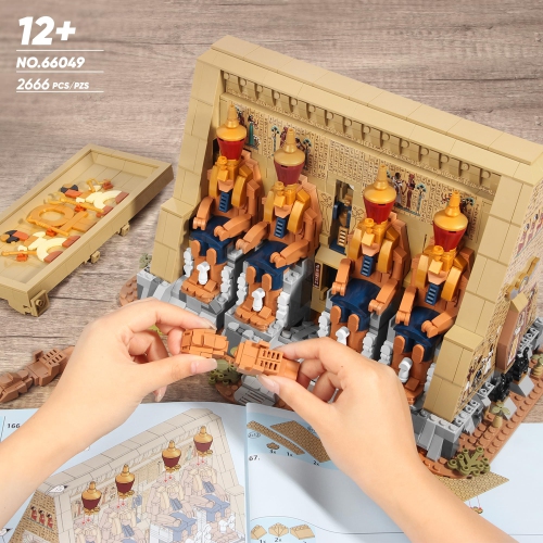 SpblastB Temple Building Set for Adults, Egyptian Architecture Building Blocks with Hidden Mechanisms, Famous Landmark C