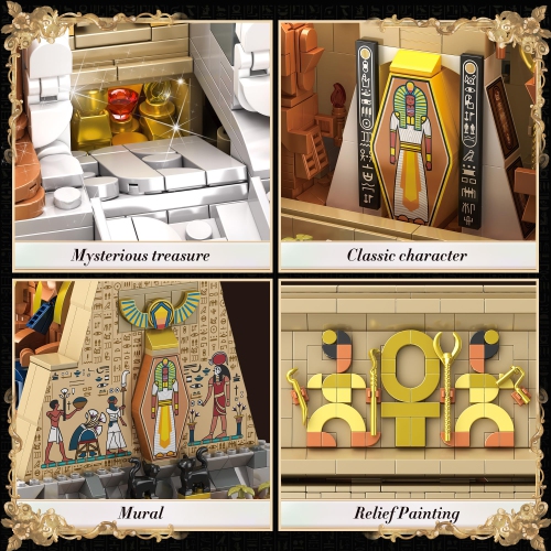 SpblastB Temple Building Set for Adults, Egyptian Architecture Building Blocks with Hidden Mechanisms, Famous Landmark C