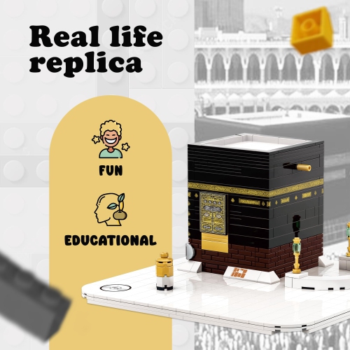 Kaaba Building Block Set - 540 Pcs - Perfect Islamic Eid Gifts for Kids & Adults - Mini Kaaba Model - Islamic Puzzle & E