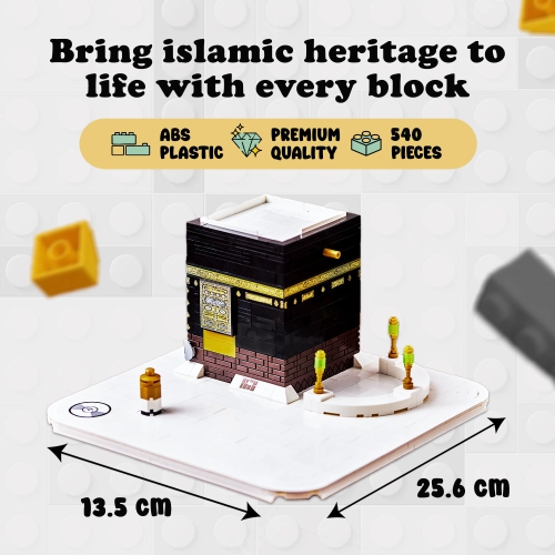 Kaaba Building Block Set - 540 Pcs - Perfect Islamic Eid Gifts for Kids & Adults - Mini Kaaba Model - Islamic Puzzle & E