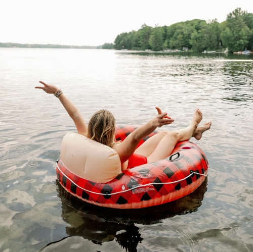 Float-Eh Buffalo Plaid River Tube Float for Adults- River Inflatables are Thick, Durable, and Vinyl Designed - Floaties