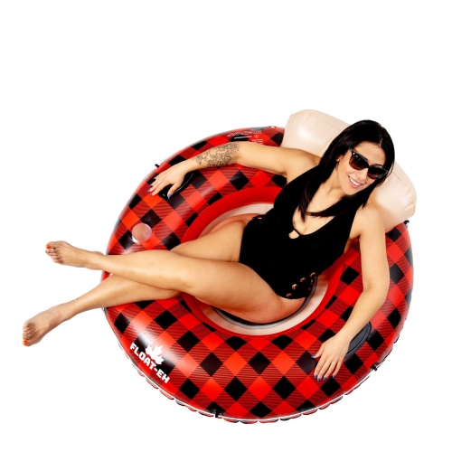 Float-Eh Buffalo Plaid River Tube Float for Adults- River Inflatables are Thick, Durable, and Vinyl Designed - Floaties