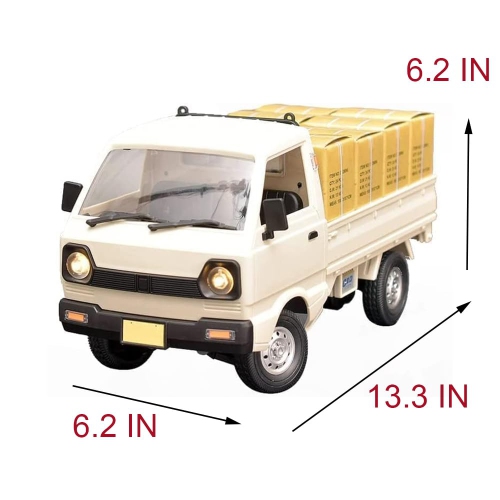 WPL D12 RC Car 1/10 RC Drift Car RTR Remote Control Car, Kei Truck Crawler Off Road Drifting 2.4G with Proportional Thro