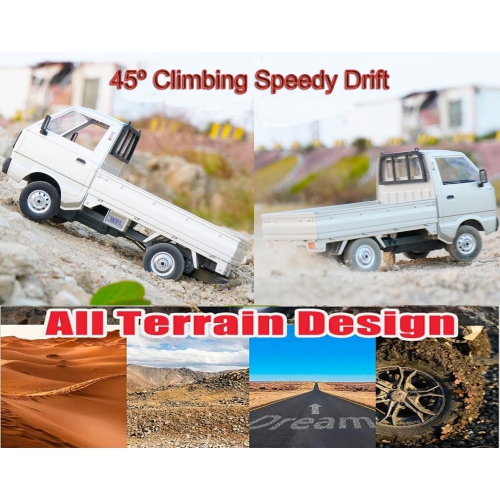 WPL D12 RC Car 1/10 RC Drift Car RTR Remote Control Car, Kei Truck Crawler Off Road Drifting 2.4G with Proportional Thro