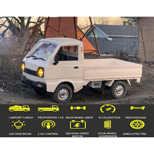 WPL D12 RC Car 1/10 RC Drift Car RTR Remote Control Car, Kei Truck Crawler Off Road Drifting 2.4G with Proportional Thro