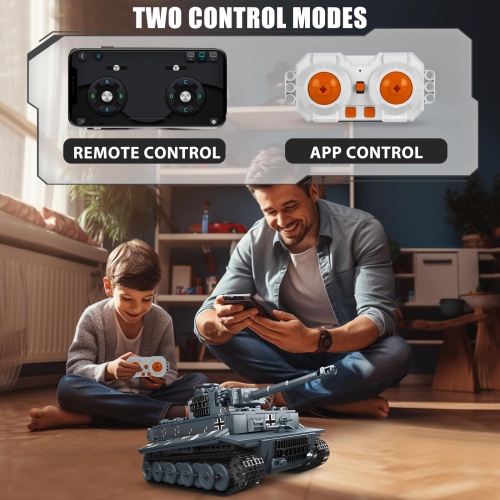 Mould King Tiger Tank Building Blocks Toy, Remote Control Military Vehicle Model Construction Block Kits, Adult Collecti